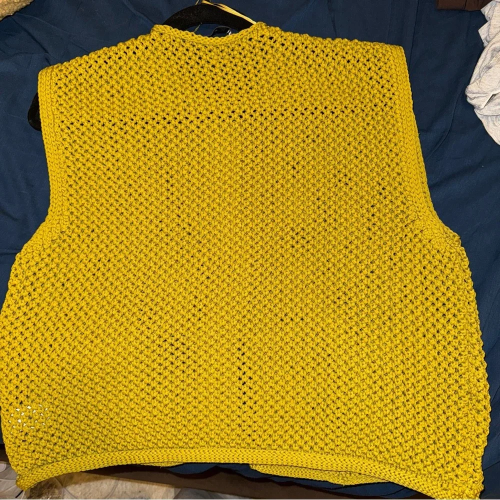 Zara Pistachio Chunky Knit Button-Up Vest - Picture 6 of 6